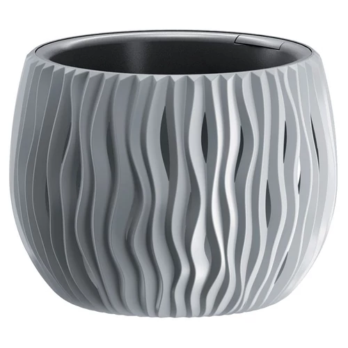 Virágcserép betéttel SANDY Bowl 240, 238x161 mm, szürke