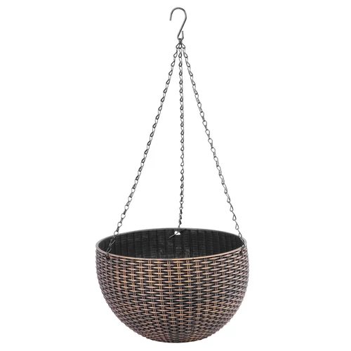 Virágcserép Strend Pro Modern, függő, arany, 26x16 cm, lánccal és akasztóval