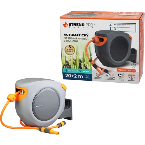 Tömlődob Strend Pro Premium, fali, automata, 1/2"", L-20+2 m kerti tömlővel