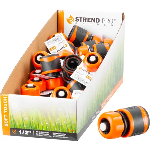 Gyorscsatlakozó Strend Pro SoftTouch C3004RDX, 1/2", STOP R, tömlőhöz, kerti, Sellbox 25 db