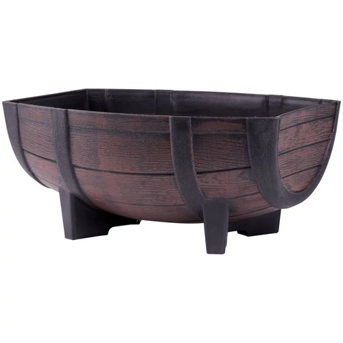 Virágcserép Strend Pro Woodeff, 29x41x19 cm, teak, hordó, fa hatású