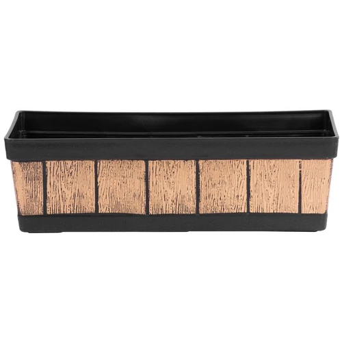 Virágcserép Strend Pro Woodeff, 15x47x17 cm, arany, virágláda, fa hatású