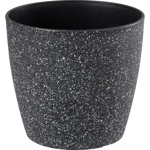 Virágcserép Strend Pro Stone, 23x20,5 cm, fekete, kő hatású