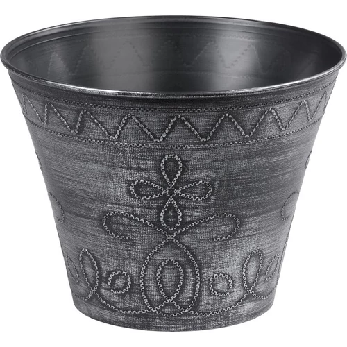 Virágcserép Strend Pro Flower, 24,5x19,3 cm, ezüst, fémes hatású