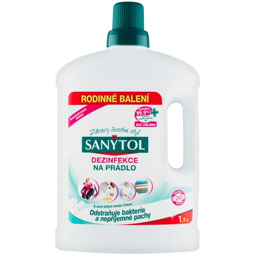 Fertőtlenítő Sanytol, Ruhákhoz, fehér virág illat, 1500 ml