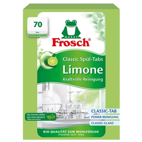 Tabletta Frosch Minden az egyben, mosogatógéphez, lime, 70 tabletta, ALL in 1