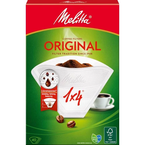 Szűrő Melitta Original, 1x4/40 db, kávéfőzőhöz, aromapórusokkal