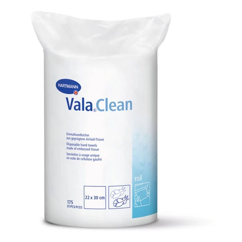 Törlőkendő Vala Clean tekercs, eldobható, 22x30 cm, csomag 175 db