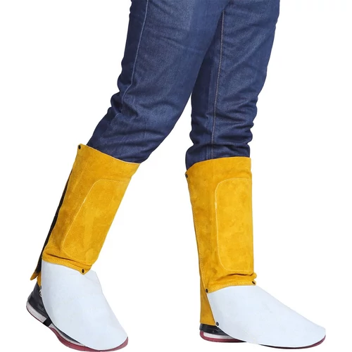 Lábvédő Strend Pro Industrial, hegesztéshez, lábszárvédő, bőr, 30 cm, 2 db-os pár