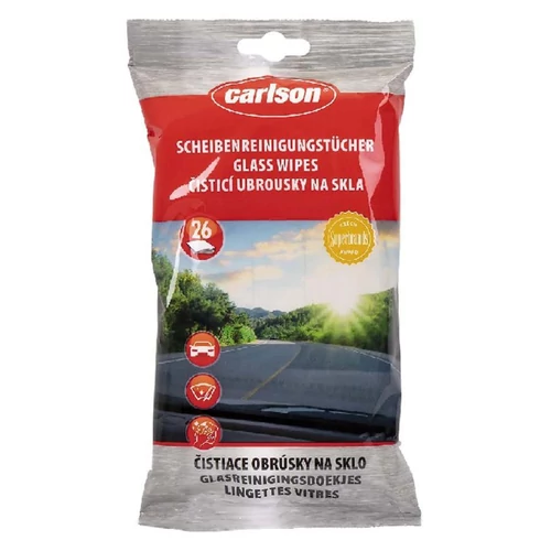 Törlőkendő Carlson, tisztító, üveghez, autóhoz, 26 db