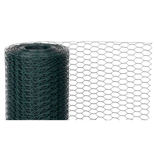 Háló GARDEN HEX PVC, 500/13/0,9 mm, zöld, RAL 6005, hatszögletű, állattartáshoz, 5 m-es tekercs