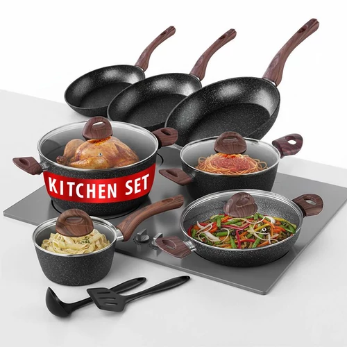 Edénykészlet MagicHome Black Marble Line, 13 részes