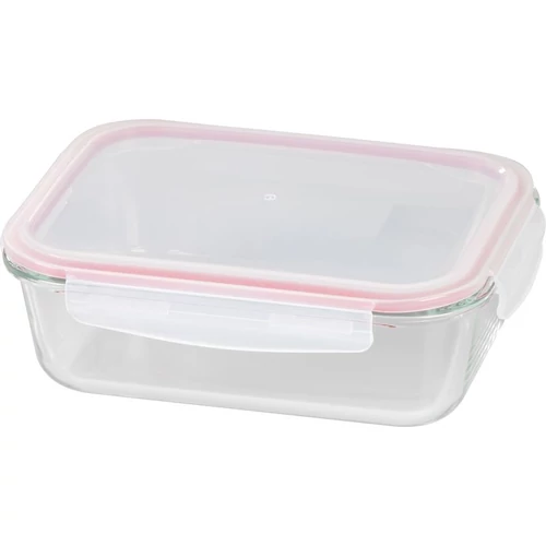 Tárolóedény MagicHome, Téglalap alakú, 1500 ml, fedéllel, Clip, üveg