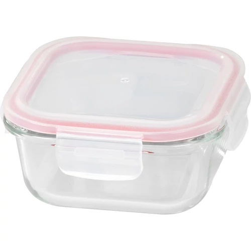 Doboz MagicHome, négyzet alakú, 520 ml, fedéllel, Clip, üveg