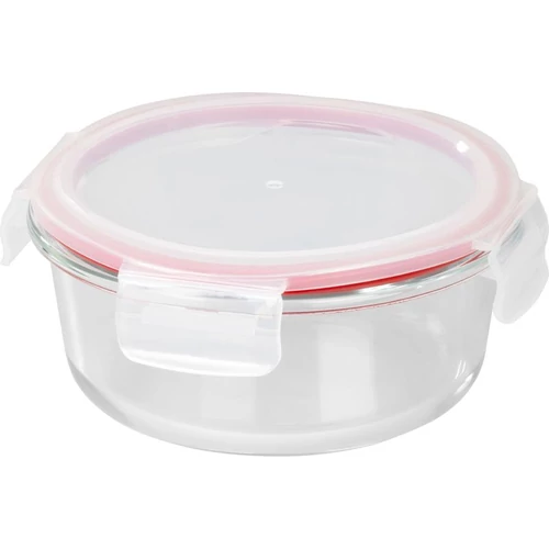 Tárolóedény MagicHome, Kerek, 650 ml, fedéllel, Clip, üveg