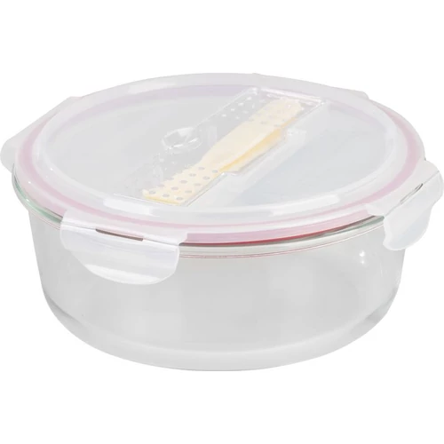 Tárolóedény MagicHome, Kerek, 1200 ml, fedéllel, evőeszközzel, Clip