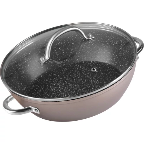 Fazék MagicHome Coffee Brown Line, lapos, 26 cm, 2800 ml, fedővel, sütőedény