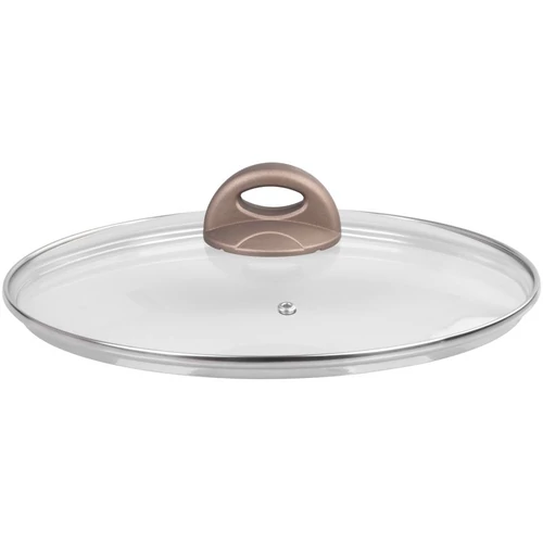 Fedő MagicHome Coffee Brown Line, üveg, 28 cm