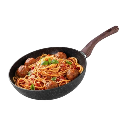 Wok serpenyő MagicHome Black Marble Line, 28 cm
