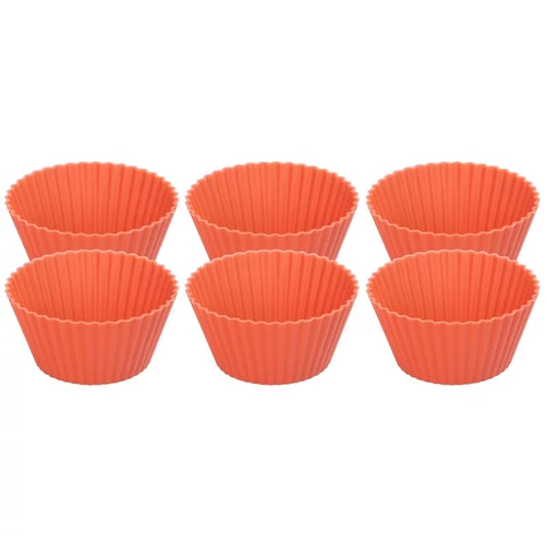 Sütőforma MagicHome, cupcake-hez, szilikon, piros, 6 db-os szett, 6,5x6,5x3 cm