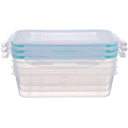 Ételhordó MagicHome Lunchbox szett YH377, 3 db, 1350 ml, 155x215x75 mm, téglalap alakú, Clip