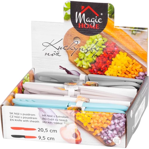 Kés MagicHome, konyhai, hámozó, tokkal, 20.5x2.8 cm, 30 db-os display doboz
