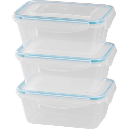 Ételhordó MagicHome Lunchbox szett YH376, téglalap alakú, 3 db, 1000 ml, 189x131x77 mm