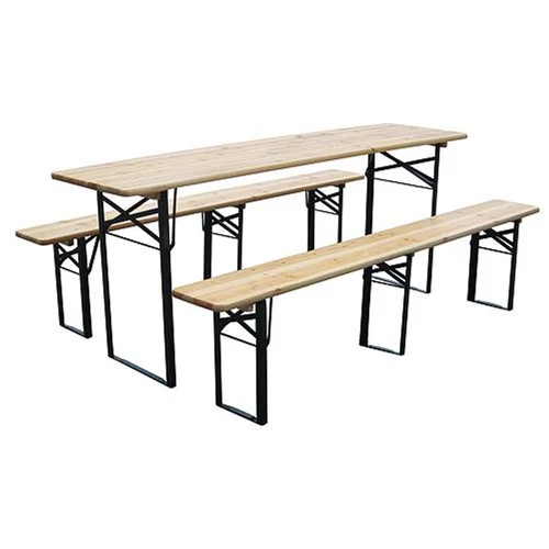 Sörpad készlet DORTMUND Standard3, asztal 175x46x77 cm, 2x pad 175x23x47 cm, fa 25 mm
