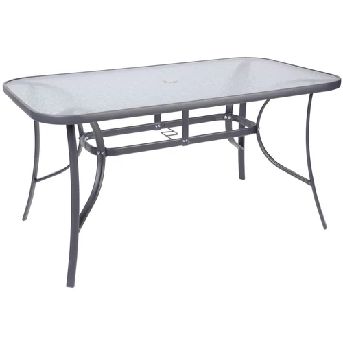Asztal LEQ GREGORY ShadowGray, 140 x 80 x 72 cm, üveg 5 mm