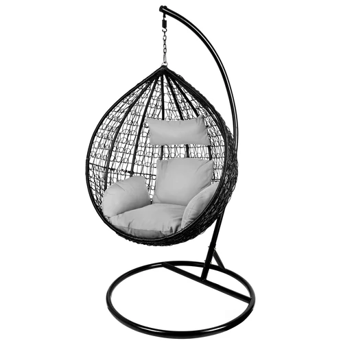 Fotel BORNEO, max. 150 kg, PE rattan, hintázó, kerti, párnával és ülőpárnával