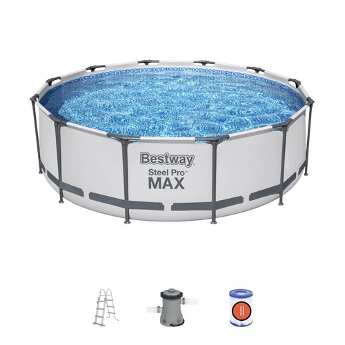 Medence Bestway® Steel Pro MAX 56418, papírszűrős szűrés, létra, 366x100 cm