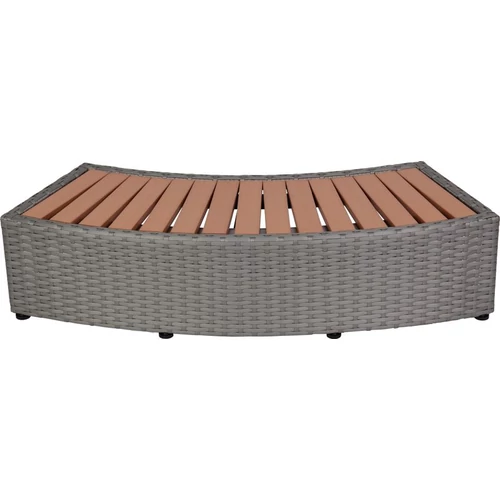 Lépcsőfok MSpa®, pezsgőfürdőhöz, kerek pezsgőfürdőhöz, rattan megjelenésű, szürke, 92x30x22 cm