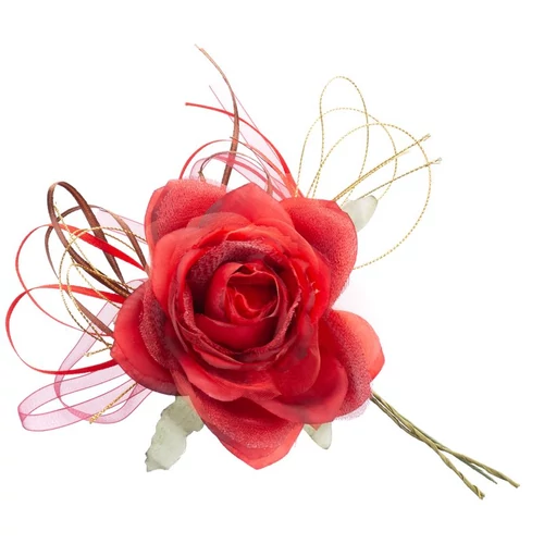 Virág MagicHome, rózsa, piros, szár, virágméret: 10 cm, virághossz: 18 cm, 6 db-os csomag