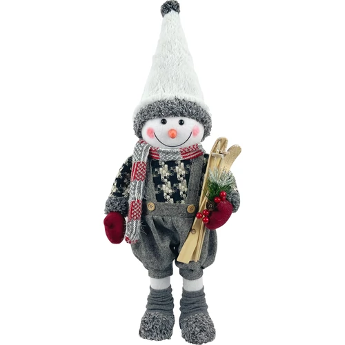 Dekoráció MagicHome Karácsony, hóember fiú sílécekkel, 60 cm