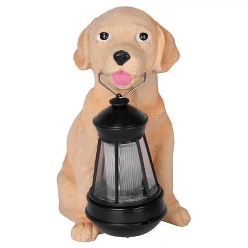 Dísz Strend Pro Gecco, Fehér kiskutya, 24x14x25 cm, polirezin, napelemes, 1 LED, AA