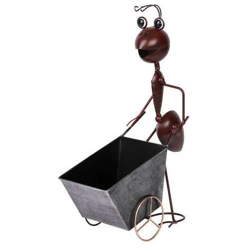 Dekoráció MagicHome Mecco 4212, Hangya kocsival, 46 cm, fém