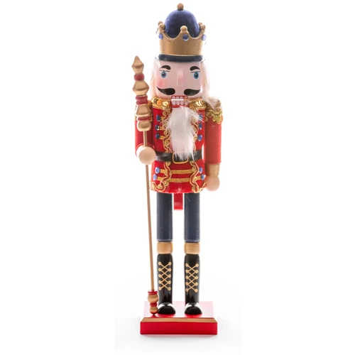 Figura MagicHome Karácsonyi Woodeco, 38cm, Diótörő koronával, fa