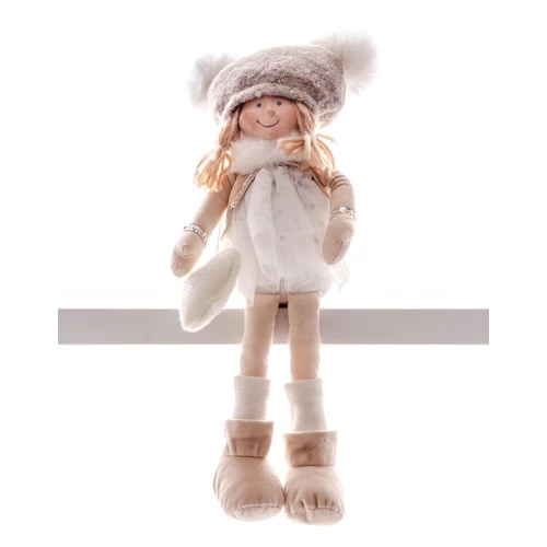 Dekoráció MagicHome Karácsony, gyerekek, fehér, ülő, 22 cm