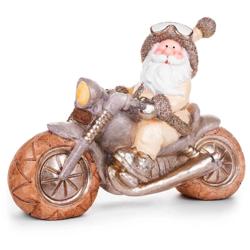 Dekoráció MagicHome Karácsony, Mikulás motoron, retro, kerámia, 47x18,5x34 cm