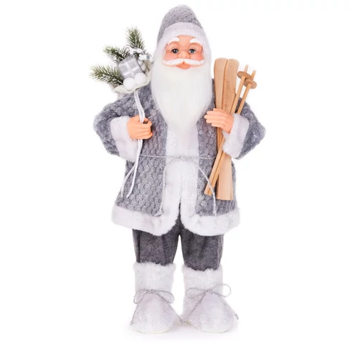 Dekoráció MagicHome Karácsony, Mikulás álló, sílécekkel, 60 cm