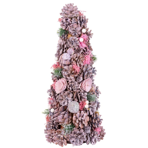 Karácsonyfa MagicHome Karácsonyi, díszített, rózsaszín, 40 cm