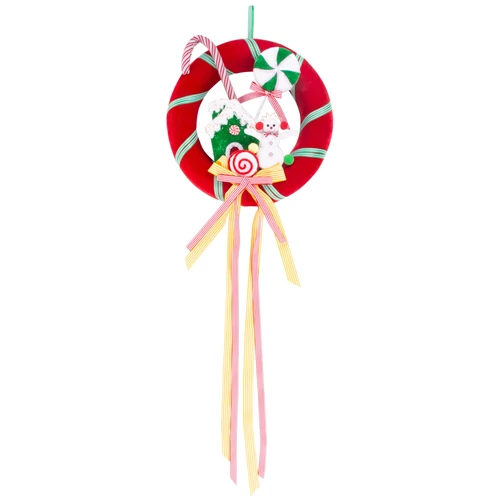 Dekoráció MagicHome Karácsony, Candy Line koszorú, 40x95 cm