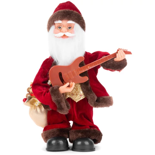Dekoráció MagicHome Karácsony, Mikulás gitárral, 3xAAA, 35 cm, zenélő