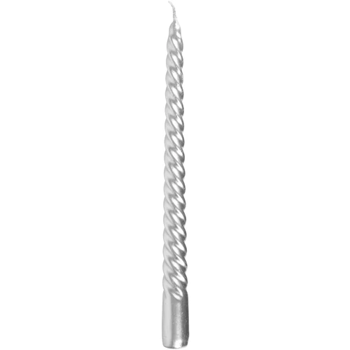 Gyertya MagicHome, karácsonyi, 25 cm, csomag 2 db, ezüst, spirális, csavart