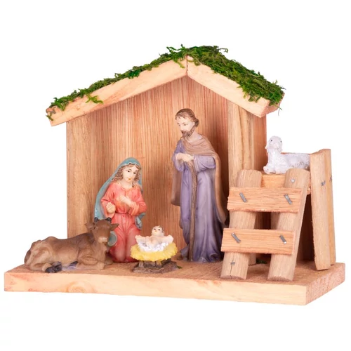 Dekoráció MagicHome Karácsony, Betlehem, fa, polirezin, 15 cm