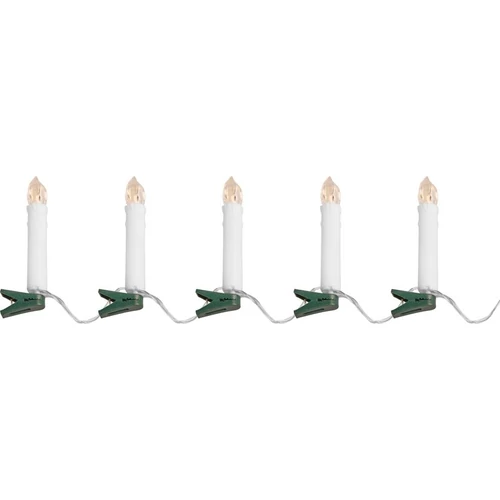 Gyertya MagicHome, karácsonyi, csipesszel, lánc, 10x LED, 2xAA, 10 db, időzítő, 1,5x9 cm