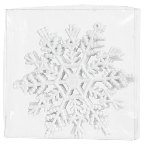 Dísz MagicHome, hópelyhek, fehér, 6 db, 12 cm, karácsonyfára, Karácsonyra