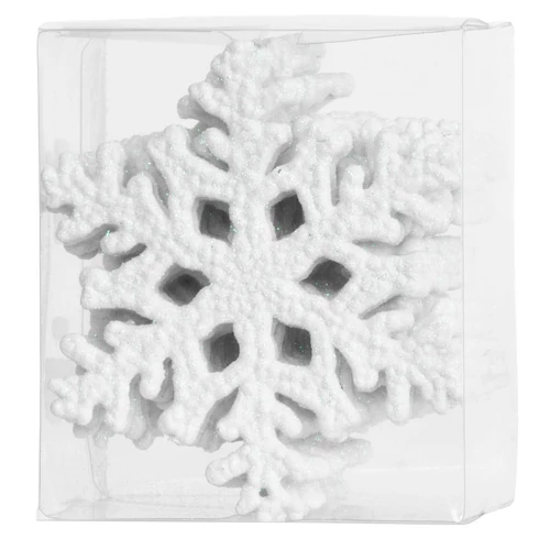 Dísz MagicHome, hópelyhek, fehér, 12 db, 10 cm, karácsonyfára, Karácsonyra