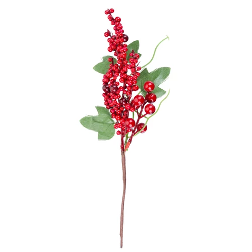 Ág MagicHome Karácsony, bogyókkal, piros, 31 cm