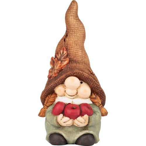 Dekoráció MagicHome, Törpe - kislány almákkal, 11x9,5x22,5 cm